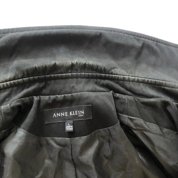 𝅺anne Klein Black Water Resistant Jacket Coat Large - Picture 10 of 16